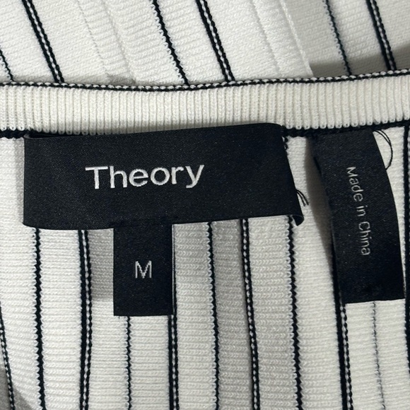 Theory Black & White Peplum shell blouse size M - Picture 7 of 9